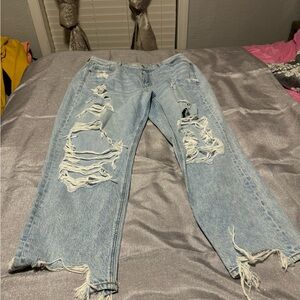 American Eagle Outfitters Light Blue Distressed Jeans
